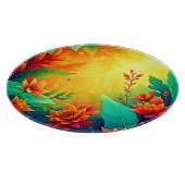 Levendige Abstracte bloemen schoonheid Snijplank (Hoek)