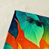 Levendige Abstracte bloemen schoonheid Strandlaken (In situ)