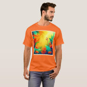 Levendige Abstracte bloemen schoonheid T-shirt (Voorkant volledig)