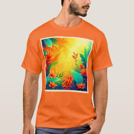 Levendige Abstracte bloemen schoonheid T-shirt