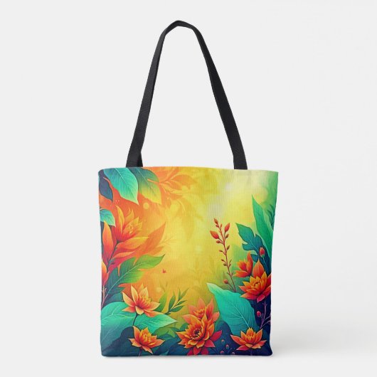 Levendige Abstracte bloemen schoonheid Tote Bag (Achterkant)