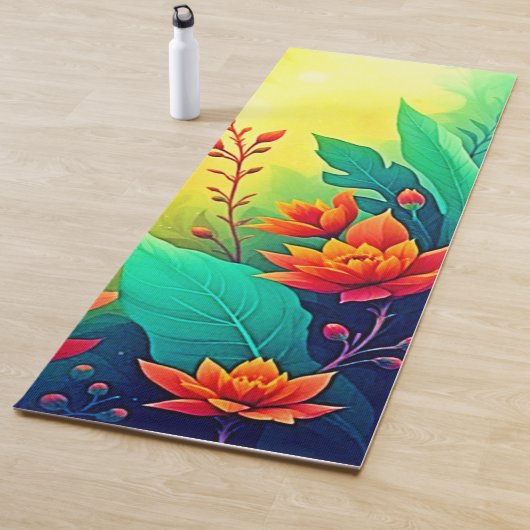 Levendige Abstracte bloemen schoonheid Yogamat (In situ)