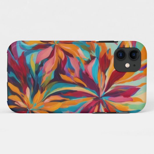 Levendige Abstracte Bloemen Telefoonhoes Case-Mate iPhone Case (Achterkant (horizontaal))