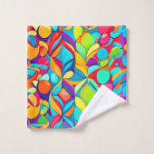 Levendige Abstracte bloemenexplosie Bad Handdoek (Wasdoekje)