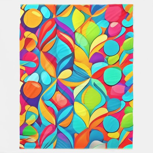 Levendige Abstracte bloemenexplosie Fleece Deken (Voorkant)