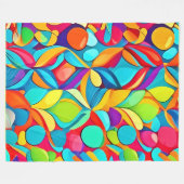 Levendige Abstracte bloemenexplosie Fleece Deken (Voorkant (Horizontaal))