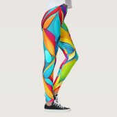 Levendige Abstracte bloemenexplosie Leggings (Rechts)