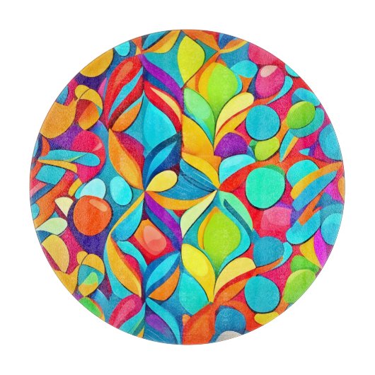 Levendige Abstracte bloemenexplosie Snijplank (Voorkant)