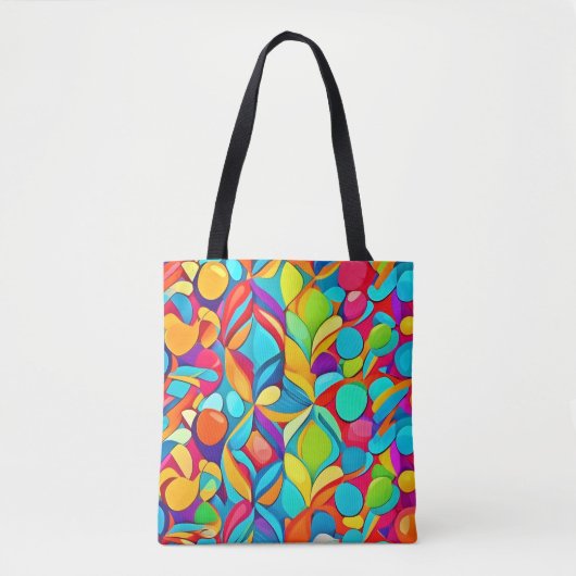 Levendige Abstracte bloemenexplosie Tote Bag (Voorkant)