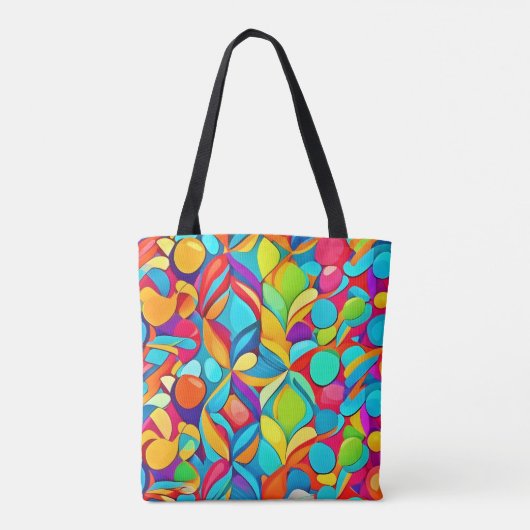 Levendige Abstracte bloemenexplosie Tote Bag (Achterkant)