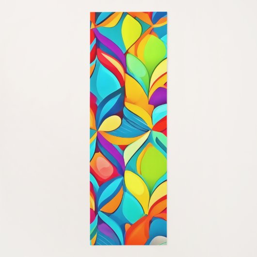 Levendige Abstracte bloemenexplosie Yogamat (Achterkant)