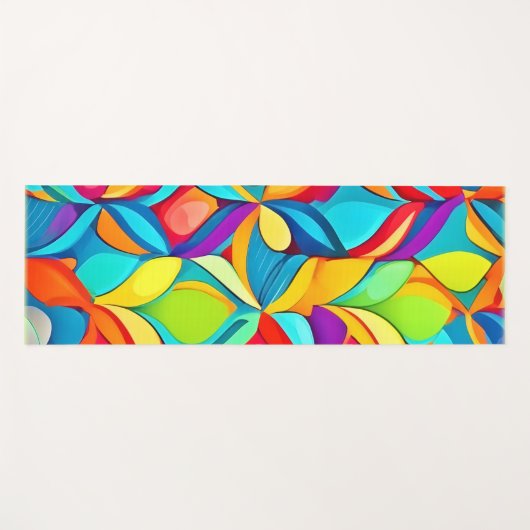 Levendige Abstracte bloemenexplosie Yogamat (Voorkant (horizontaal))