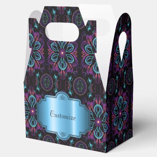 Levendige Abstracte Bloemengevel Bedankdoosjes (Geopend)