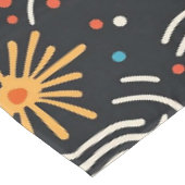 Levendige Abstracte bloemengolven op zwart Tafelkleed (Gekanteld)