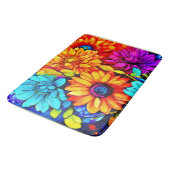 Levendige Abstracte Bloemenkunst in Multicolor Badmat (Gekanteld)