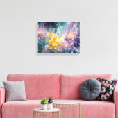 Levendige Abstracte Bloemenschildering met Explosi Canvas Afdruk (Insitu (Woonkamer))