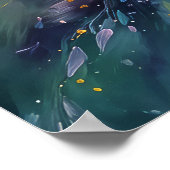 Levendige Abstracte Bloemenschildering met Explosi Poster (Hoek)