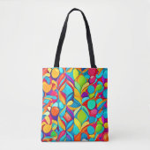 Levendige Abstracte Bloemexplosie Tote Bag (Voorkant)