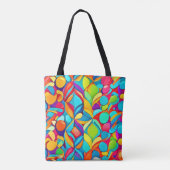 Levendige Abstracte Bloemexplosie Tote Bag (Achterkant)