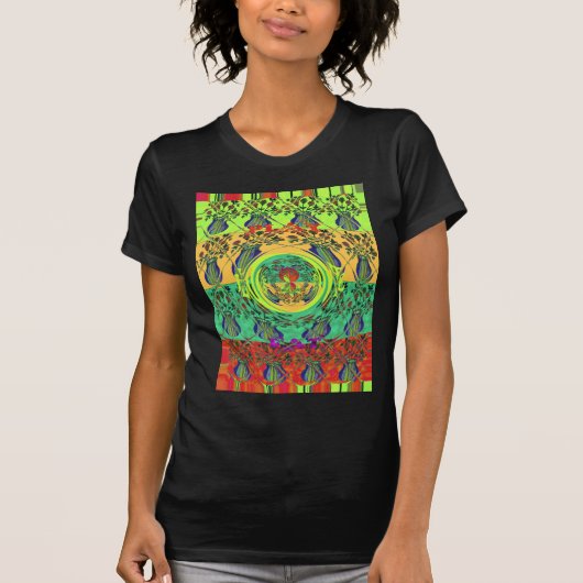 Levendige Abstracte bloemkunst T-shirt (Voorkant)