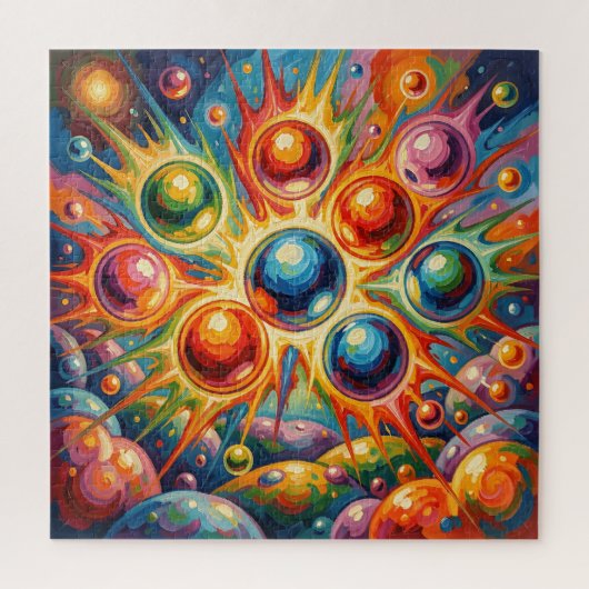 Levendige Abstracte Bollen Stralende Vloeistof Legpuzzel (Verticaal)