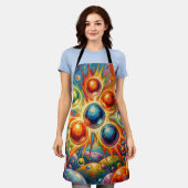 Levendige Abstracte Bollen Stralende Vloeistof  Schort (Gedragen)