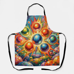 Levendige Abstracte Bollen Stralende Vloeistof Schort