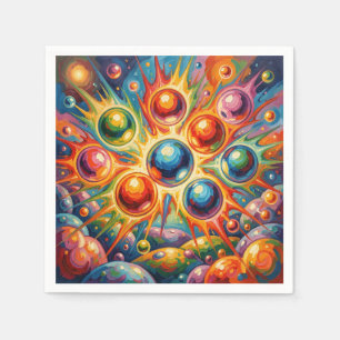 Levendige Abstracte Bollen Stralende Vloeistof Servet
