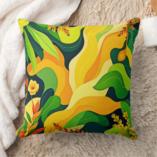 Levendige Abstracte botanische kunst Kussen