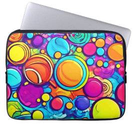 Levendige Abstracte Bubbel Kunst Laptop Sleeve