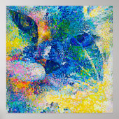 Levendige Abstracte Cat Art Print (Voorkant)