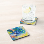 Levendige Abstracte Cat Art Print Bier Onderzetter (Rechterzijde)