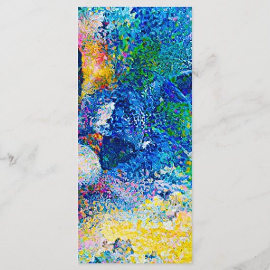 Levendige Abstracte Cat Art Print Bladwijzer Menu (Achterkant)