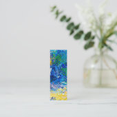 Levendige Abstracte Cat Art Print Bladwijzer Mini Visitekaartje (Staand voorkant)