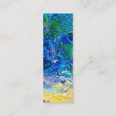 Levendige Abstracte Cat Art Print Bladwijzer Mini Visitekaartje (Achterkant)