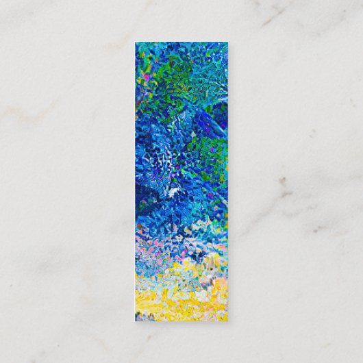 Levendige Abstracte Cat Art Print Bladwijzer Mini Visitekaartje (Achterkant)