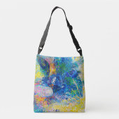 Levendige Abstracte Cat Art Print Crossbody Tas (Achterkant)