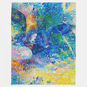 Levendige Abstracte Cat Art Print Fleece Deken (Voorkant)