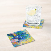 Levendige Abstracte Cat Art Print Kartonnen Onderzetters (Insitu)