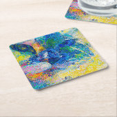 Levendige Abstracte Cat Art Print Kartonnen Onderzetters (Schuin)