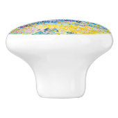 Levendige Abstracte Cat Art Print Keramische Knop (Zijkant)