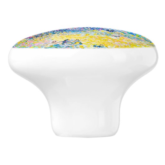 Levendige Abstracte Cat Art Print Keramische Knop (Zijkant)