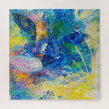 Levendige Abstracte Cat Art Print