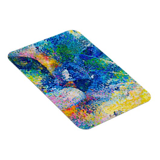 Levendige Abstracte Cat Art Print Magneet (Rechterzijde)