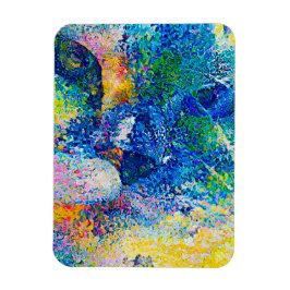 Levendige Abstracte Cat Art Print Magneet