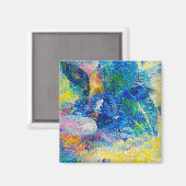 Levendige Abstracte Cat Art Print Magneet (Voorkant / Achterkant)