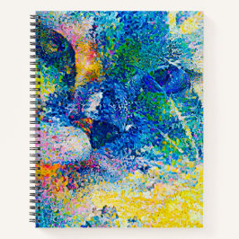 Levendige Abstracte Cat Art Print Notitieboek
