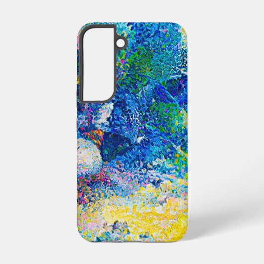 Levendige Abstracte Cat Art Print Samsung Galaxy Hoesje (Achterkant)