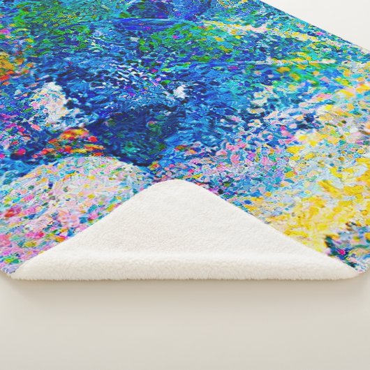 Levendige Abstracte Cat Art Print Sherpa Deken (3/4)