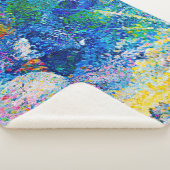 Levendige Abstracte Cat Art Print Sherpa Deken (3/4)